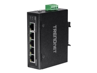 TRENDnet TI-E50 - Switch - ikke-styrt - 5 x 10/100 - DIN-skinnemonterbar, veggmonterbar - DC-strøm