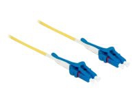 Delock - Nettverkskabel - LC-enkeltmodus (hann) til LC-enkeltmodus (hann) - 1 m - fiberoptisk - 9 / 125 micron - OS2 - halogenfri, uniboot - gul