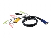 ATEN 2L-5302U - Tastatur / video / mus / lydkabel - USB, HD-15 (VGA), ministereojakk (hann) til ministereojakk, 15-pins SPHD (hann) - 1.83 m - for ATEN CS1732, CS1734 Master View max CS-1754, CS-1758