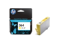 HP 364 gul original blekkpatron, Standard utskriftsproduksjon, Fargestoffbasert blekk, 300 sider, 1 stykker