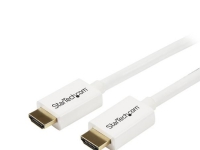 StarTech.com 1m 3 ft White CL3 In-wall High Speed HDMI Cable - Ultra HD 4k x 2k HDMI Cable - HDMI to HDMI M/M - Audio/Video, Gold-Plated (HD3MM1MW) - HDMI-kabel - HDMI hann til HDMI hann - 1 m - dobbeltisolert - hvit