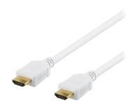 DELTACO HDMI-1070AD - HDMI-kabel med Ethernet - HDMI hann til HDMI hann - 10 m - hvit - 4K-støtte