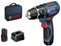 Bosch GSB 12V-15 Professional - Hammerbor/driver - trådløs - 2 hastigheter - nøkkelfri borhylse 10 mm - 30 N·m - 2 batterier - 12 V