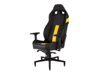 CORSAIR T2 ROAD WARRIOR - Stol - liggestol - armlener - T-formet - polyuretanskum, støpealuminium, metallramme, 3D PVC-lær, perforert polyuretanlær - svart/gul