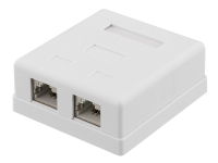 DELTACO VR-221 - Overflatemonteringsboks for nettverk - overflatemonterbar - RJ-45 X 2 - hvit