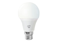 Nedis Wi-Fi Smart - LED-lyspære - form: A60 - B22 - 9 W (ekvivalent 60 W) - klasse A+ - varmt hvitt lys - 2700 K - hvit