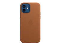 Apple - Baksidedeksel for mobiltelefon - med MagSafe - lær - salbrun - for iPhone 12, 12 Pro