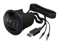 ICY BOX IB-HUB1404A - Hub - 2 x SuperSpeed USB 3.0 + 1 x USB-C - kan monteres i flukt