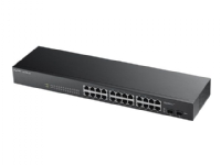 Zyxel GS1900-24 - Switch - smart - 24 x 10/100/1000 + 2 x Gigabit SFP - stasjonær, rackmonterbar, veggmonterbar