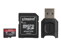 Kingston Canvas React Plus - Flashminnekort (microSDXC til SD-adapter inkludert) - 128 GB - A1 / Video Class V90 / UHS-II U3 / Class10 - microSDXC UHS-II