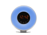 Denver CRL-340NR, Digital vekkerklokke, Rund, Hvit, LED, Batteri, AAA, CR2032