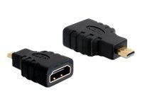 Delock High Speed HDMI with Ethernet - HDMI-adapter - mikro-HDMI hann til HDMI hunn