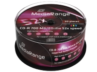 MediaRange - 50 x CD-R - 700 MB (80 min) 52x - hvit - blekkstråleskrivbar overflate - spindel