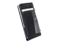 Krusell Kalmar WalletCase MfX - Lommebok for mobiltelefon - lær - svart - for Sony XPERIA Z3 Compact