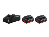 Bosch Starter Set 2 x GBA 18V 4.0Ah + GAL 18V-40 Professional - Strømadapter + batteri 2 x - Li-Ion - 4 Ah - 4 A
