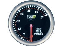 raid hp 660241 Bil indbygningsinstrument Olietryk-visning måleområde 7 - 0 bar NightFlight Hvid, Rød 52 mm