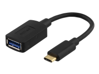 DELTACO USBC-1204 - USB-adapter - USB-type A (hunn) til USB-C (hann) - USB 3.1 - 15 cm - svart