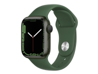 Apple Watch Series 7 (GPS) - 41 mm - grønn aluminium - smartklokke med sportsbånd - fluorelastomer - kløver - båndbredde: Regular - 32 GB - Wi-Fi, Bluetooth - 32 g