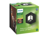 Philips myGarden Parterre - Vegglampe - LED - 8 W (ekvivalent 58 W) - varmt hvitt lys - lanterne - svart