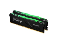 Kingston FURY Beast RGB - DDR4 - sett - 16 GB: 2 x 8 GB - DIMM 288-pin - 3600 MHz / PC4-28800 - CL17 - 1.35 V - ikke-bufret - ikke-ECC - svart