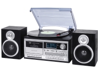 Trevi TT 1072 DAB, Direktedrevet platespiller, Semi-automatisk, Tre, 33,45,78 RPM, Rotasjon, CD, Kassett, Radio, Vinylplate