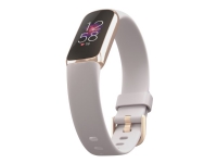 Fitbit Luxe - Bløt rustfritt stål i gull - aktivitetssporer med bånd - silikon - månehvit - båndbredde: S/L - Bluetooth