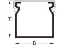 HAGER Ledningskanal opslidset HxB : 63x19mm slids 6mm pvc hård, grå RAL 7030 - (2 meter)