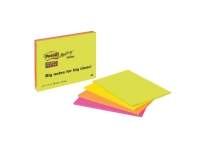 Post-it® Super Sticky Notes 200x149 mm ass. farver (4 stk.)