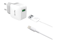 Celly TCUSBLIGHT - Strømadapter - 2.4 A (USB) - på kabel: Lightning