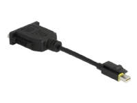 Delock - Video adapter - enkeltlenke - Mini DisplayPort (hann) låst til DVI-I (hunn) - DisplayPort 1.1 - 15 cm - halogenfri - svart