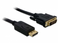 Delock - DVI-kabel - DisplayPort (hann) til DVI-D (hann) - 1 m - tommelskruer