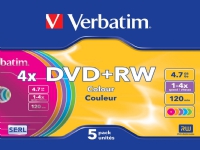 Verbatim Colours - 5 x DVD+RW - 4.7 GB (120 min) 4x - smalt cover