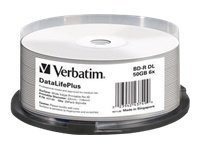 Verbatim DataLifePlus - 25 x BD-R DL - 50 GB 6x - bred skrivbar overflate - spindel