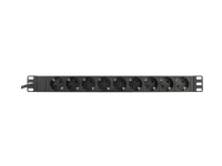 DELTACO GT-8527 - Flerkoplingslist (kan monteres i rack) - 3680 watt - inngang: CEE 7/7 - utgangskontakter: 9 (CEE 7/4) - 2 m - svart