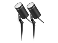 DELTACO SMART HOME SH-GLEX01 - Hagelampe - 6 W - 16 millioner farger / varmt hvitt lys - 2700 K - svart (en pakke 2)