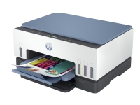 HP Smart Tank 675 All-in-One - Multifunksjonsskriver - farge - ink-jet - påfyllbar - Letter A (216 x 279 mm)/A4 (210 x 297 mm) (original) - A4/Legal (medie) - opp til 11 spm (kopiering) - opp til 12 spm (trykking) - 150 ark - USB 2.0, Wi-Fi(ac), Blue