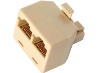 EFB NORDIC Adapter T-led RJ45 8 pol 8P8C, 1xRJ45 han til 2xRJ45 hun Farve: beige