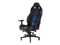 CORSAIR T2 ROAD WARRIOR - Stol - liggestol - armlener - T-formet - polyuretanskum, støpealuminium, metallramme, 3D PVC-lær, perforert polyuretanlær - svart/blå
