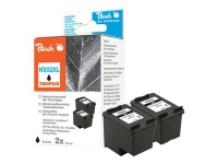 Peach TwinPack H302XL - 2-pack - 15 ml - svart - skriverhode (alternativ for: HP 302XL) - for Deskjet 11XX, 21XX, 36XX Envy 451X, 452X Officejet 38XX, 46XX, 52XX