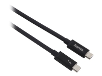 Hama - Thunderbolt-kabel - USB-C (hann) til USB-C (hann) - USB 3.1 Gen 2 / Thunderbolt 3 / DisplayPort - 5 A - 1 m - 4K-støtte, USB Power Delivery (5 A, 100 W) - svart