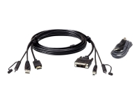 ATEN 2L-7D02DHX2 - Video- / USB / audio-kabel - TAA-samsvar - USB, minijakk, HDMI til USB-type B, minijakk, DVI-D - 1.8 m