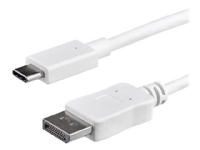StarTech.com 3ft/1m USB C to DisplayPort 1.2 Cable 4K 60Hz, USB-C to DisplayPort Adapter Cable HBR2, USB Type-C DP Alt Mode to DP Monitor Video Cable, Compatible with Thunderbolt 3, White - USB-C Male to DP Male (CDP2DPMM1MW) - Ekstern videoadapter -