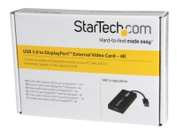 StarTech.com USB 3.0 to DisplayPort Adapter - DisplayLink Certified - 4K 30Hz - USB / DisplayPort-adapter - TAA-samsvar - USB-type A (hann) til DisplayPort (hunn) - USB 3.0 - 9 m - 4K-støtte, USB-strøm - svart - for P/N: MDP2DPMM10, MDP2DPMM3, MDP2DP