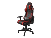 Gembird SCORPION - Stol - ergonomisk - armlener - T-formet - tipping - roterende - nylon, PVC, maske, svamp - black mesh, red skin