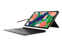 Samsung Book Cover Keyboard EF-DT970 - EU English - Tastatur og folio-kasse - med touchpad - POGO pin - sort - for Galaxy Tab S7+