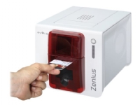 Evolis Zenius Classic line - Plastkortskriver - farge - fargesublimering/termooverføring - CR-80 Card (85.6 x 54 mm) - inntil 500 kort/time (mono) / inntil 150 kort/time (farge) - kapasitet: 50 kort - USB - rød