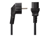 Nedis - Strømkabel - CEE 7/7 (hann) vinklet til IEC 60320 C13 rett - 10 A - 2 m - rund - svart