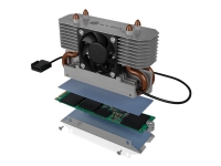 ICY BOX IB-M2HSF-702 - Fast tilstands-stasjonskjøler - DC 12 V - sølv