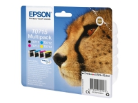 Epson T0715 Multipack - 4-pack - 23.9 ml - svart, gul, cyan, magenta - original - blære med RF/lyd-alarm - blekkpatron - for Stylus DX9400, SX115, SX210, SX215, SX218, SX415, SX515, SX610 Stylus Office BX310, BX610