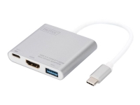 DIGITUS USB 3.0 Type-C HDMI Multiport Adaptor - Ekstern videoadapter - Parade PS176 - USB-C - HDMI
